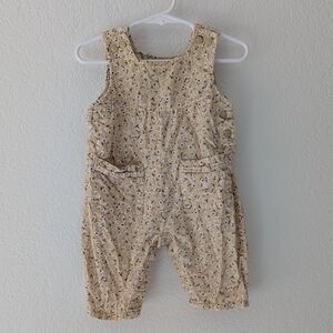 Vintage Sprockets Baby Girl 3-6 Months Soft Corduroy Overalls Yellow Floral